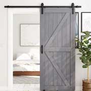 Complete DIY Barn Door Kit with Natural Grey Barn Door, Track, Door Handle, Hardware