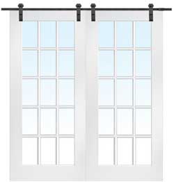 French Style Sliding Barn Doors with Glass Panes