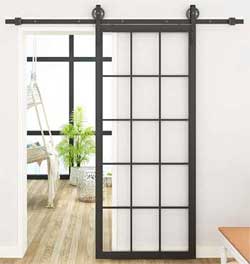 Glass Barn Doors, Clear and Frosted Opaque