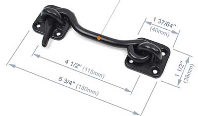 Barn Door Hook Latch Dimensions