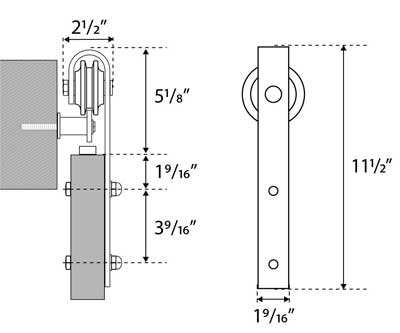 Barn Door Track Dimensions - Measurements for Metal Rail Installation Kit