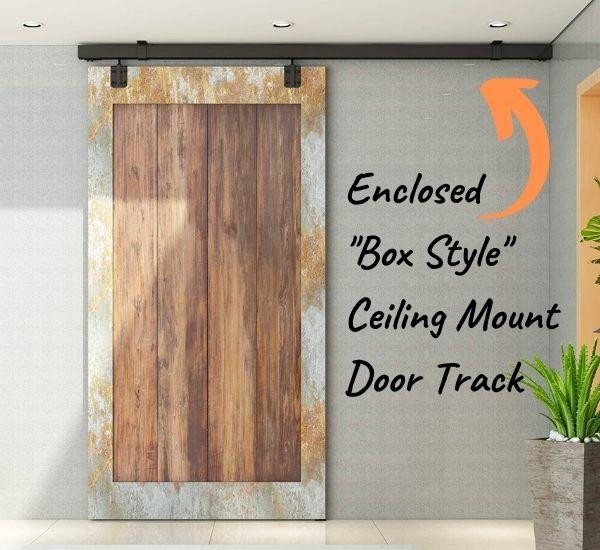 Enclosed Box Style Indoor/Outdoor Ceiling Mount Door track for Sliding Barn Doors