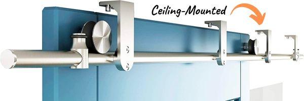 DIY Ceiling Mounted Door Track for Low Ceilings