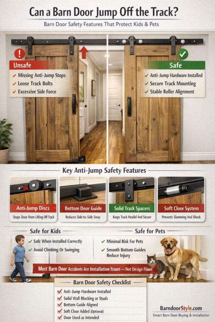 Infographic Explaining the Safety of Barn Door Tracks