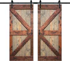 Double Barn Door Reclaimed Wood Style
