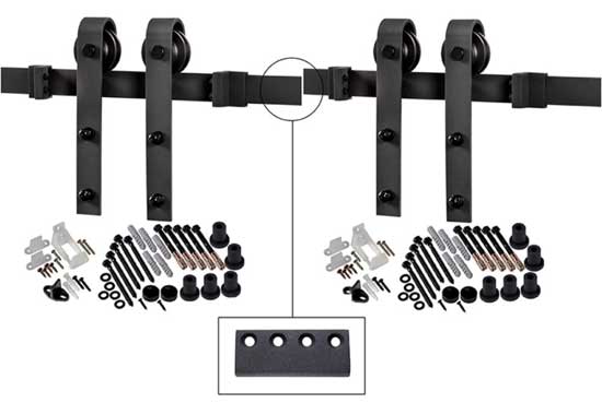 French Barn Door Hardware Kit in in Matte Black