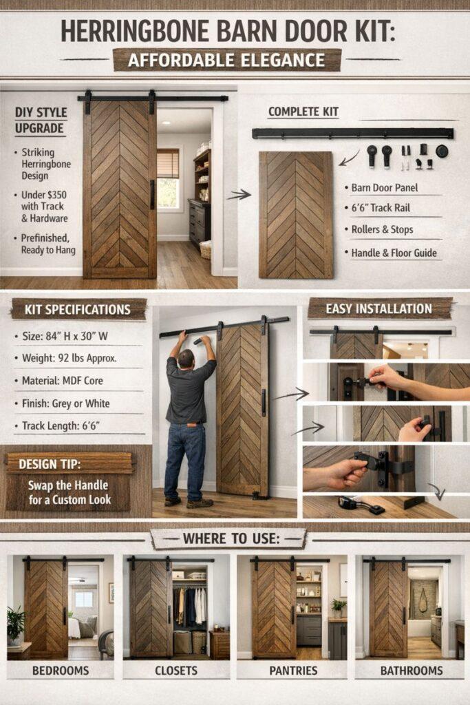 Infographic - Herringbone Sliding Door Installation How-to Instructions and Tips