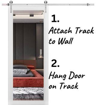 How to Install Mirrored Barn Door in 2 Easy Steps
