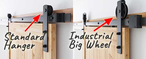 Industrial Barn Door Hangers Standard VS Big Wheel
