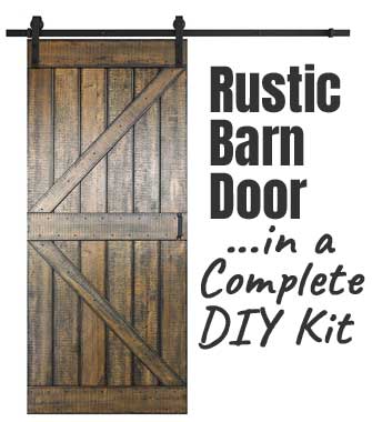 Rustic Barn Door - in a a Complete Kit Including Hardware and Track Rail