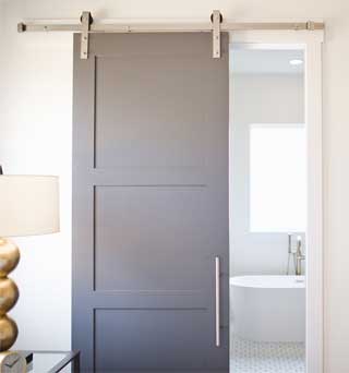 Sliding Bathroom Door Provides Privacy and More Space