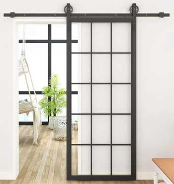 Steel Framed Glass Barn Door