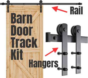 Barn Door Track Kit with Metal Rail, Door Hangers and Hardware