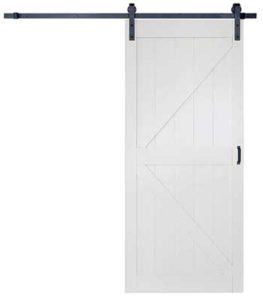 White Barn Door with track hardware and handle
