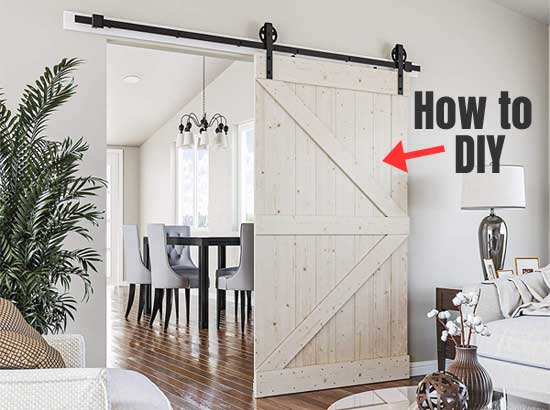 Extra Wide Barn Door Kit for Diving Rooms, Adding Privacy, Creating Closets